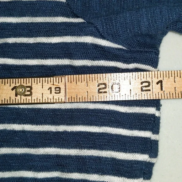 JJill Women's Size L Petite Linen Cotton Blend Nautical Theme Popover Top - Picture 11 of 13